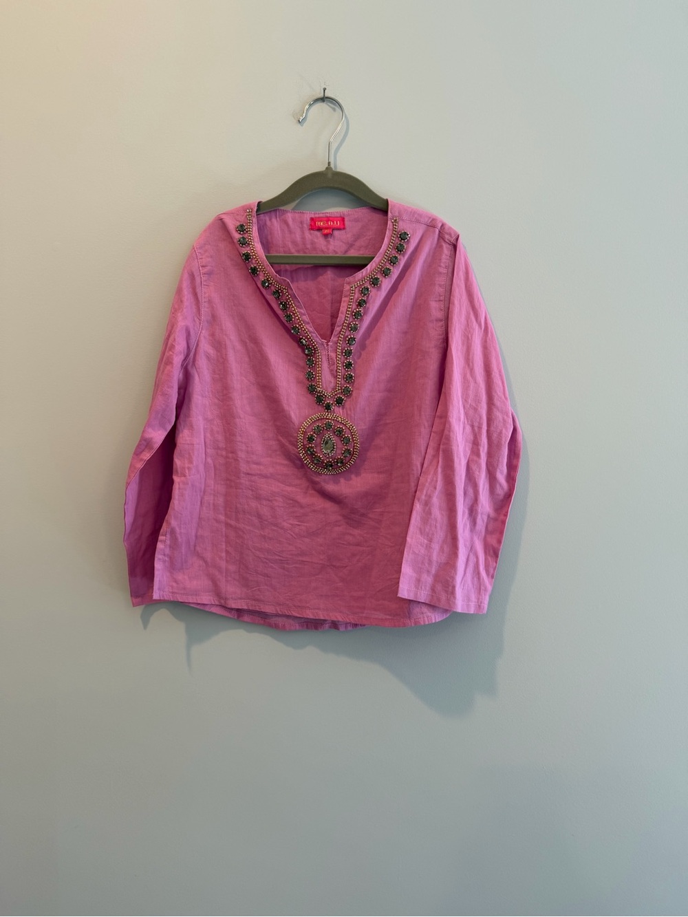 me.n.u. Pink Beaded Girls Tunic Top